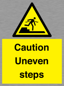 Caution Uneven steps